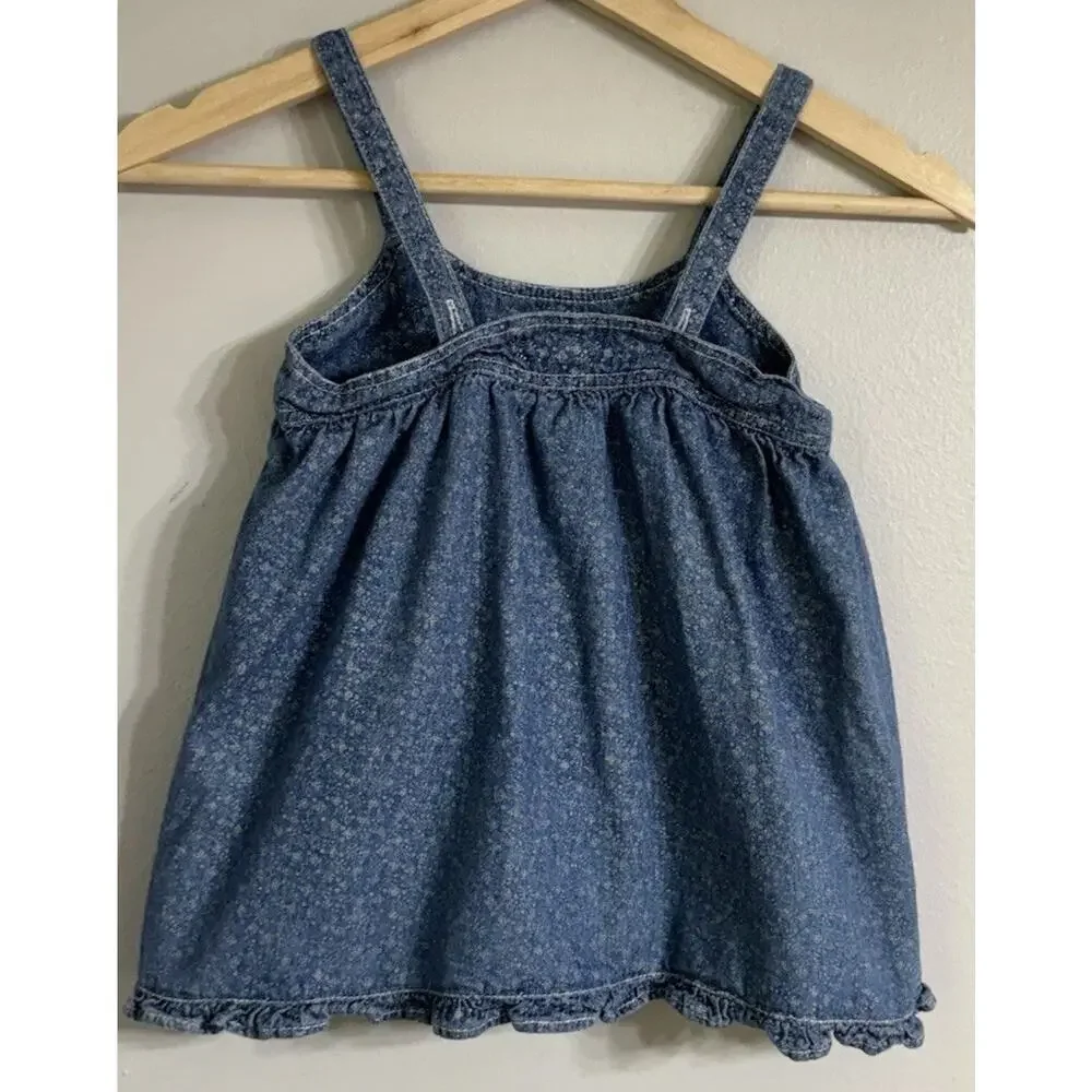 Polo Ralph Lauren Denim Skirtall Toddler Girl 3T Dress Vintage Pockets 90’S